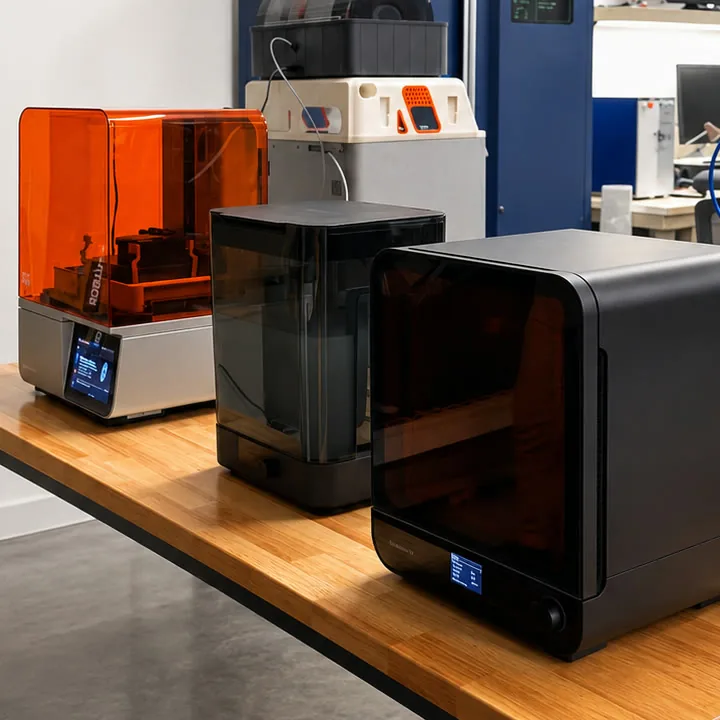 Formlabs Form 4 resin 3D printer with wash and cure stations in the Shibui Tech shop, Bloomington Indiana